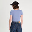 T-shirt manches courtes bleu gris femme