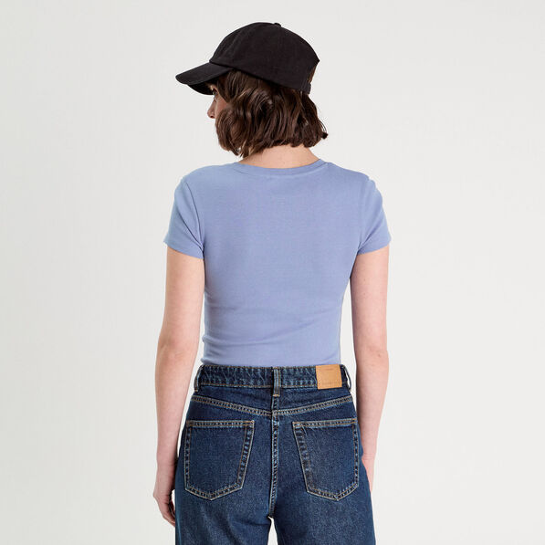 t shirt manches courtes bleu gris femme T-shirt manches courtes bleu gris femme