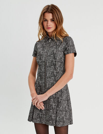 Robe droite zippée noir femme