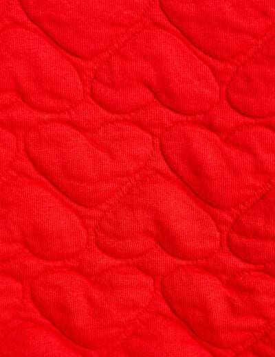 Gilet droit col v manches longues rouge femme