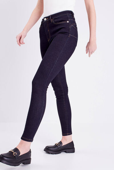 Jeans skinny taille standard denim brut femme