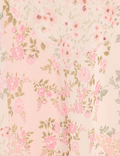 Jupe longue évasée rose pastel femme