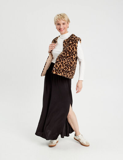Jupe longue évasée noir femme