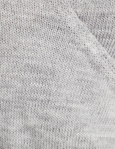 Gilet col cache-coeur noué gris clair femme