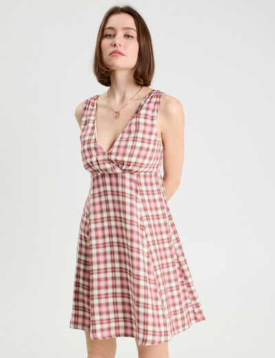 Robe trapèze sans manches rose femme