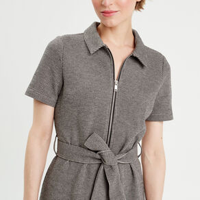 robe droite zippee ceinturee blanc femme Robe droite zippée ceinturée blanc femme