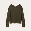 Pull col bateau vert kaki femme
