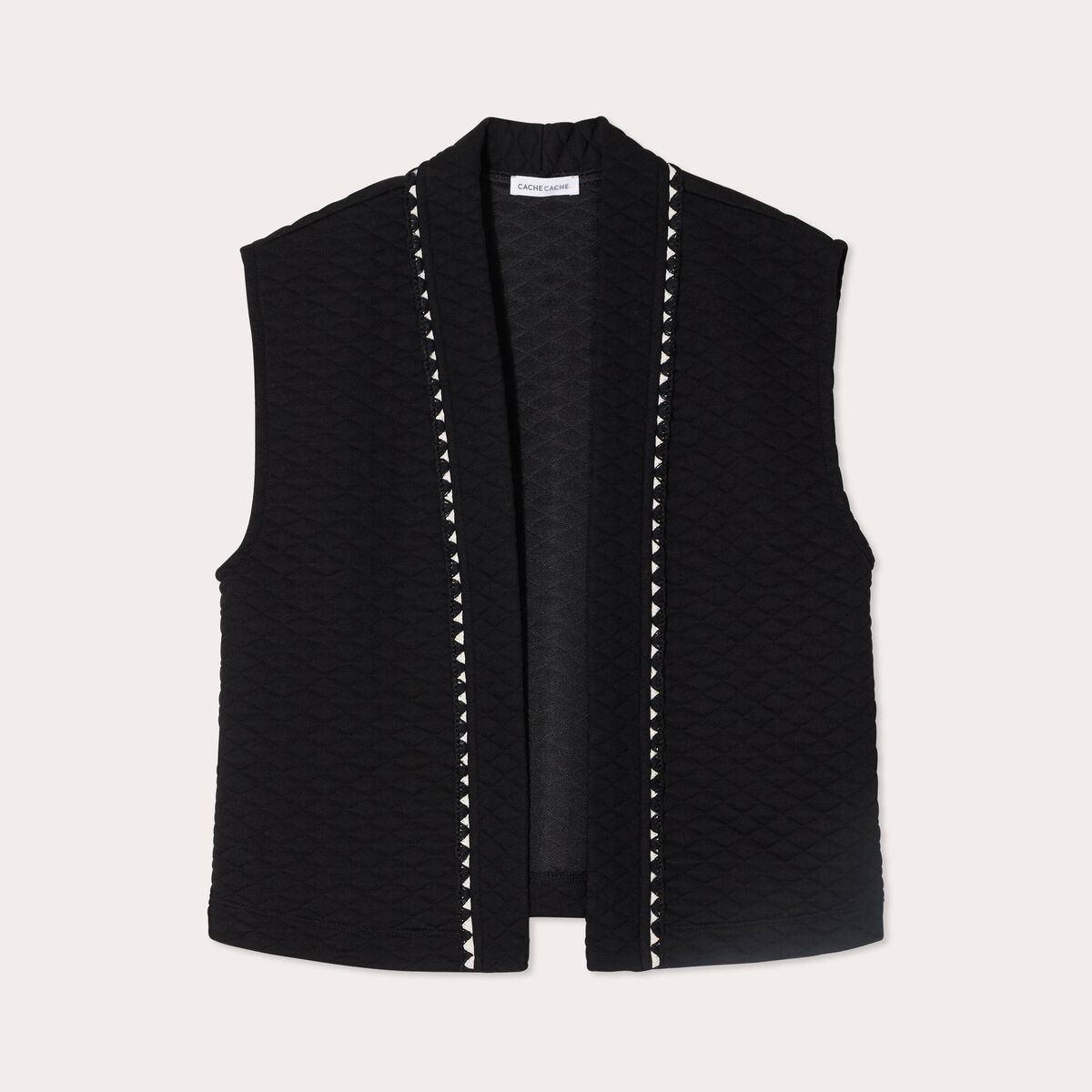 Veste matelassée sans manches noir femme