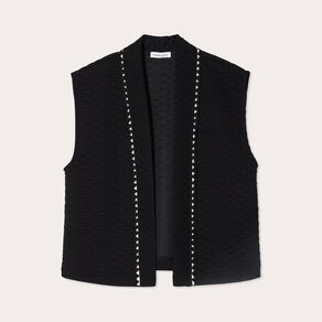 Veste matelassée sans manches noir femme