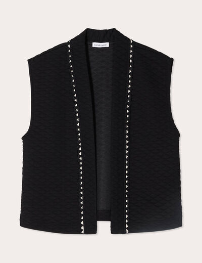Veste matelassée sans manches noir femme
