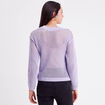 Pull ajouré col rond parme femme