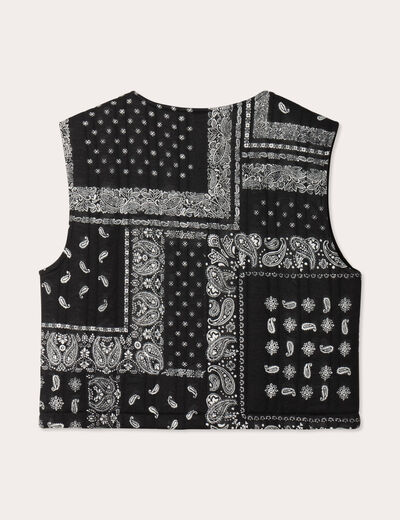 Gilet sans manches matelassé noir femme