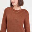 Robe pull droite col rond marron femme