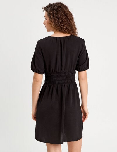 Robe évasée fluide noir femme