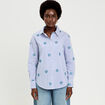 Chemise col classique manches longues blanc femme