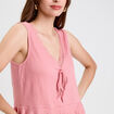 Débardeur col V sans manches vieux rose femme