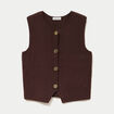 Gilet sans manches cropped marron fonc&eacute; femme