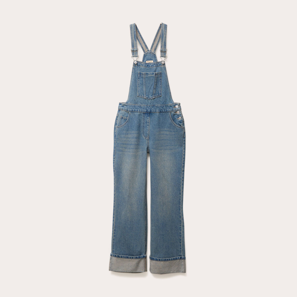 Salopette large en jean denim double stone femme