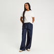 Jeans large taille élastiquée denim brut femme