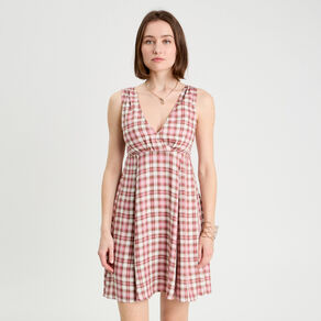 Robe trapèze sans manches rose femme