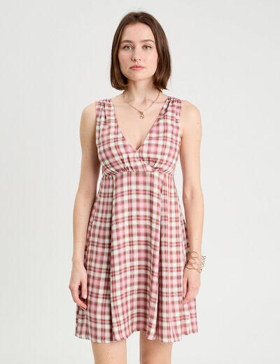 Robe trapèze sans manches rose femme