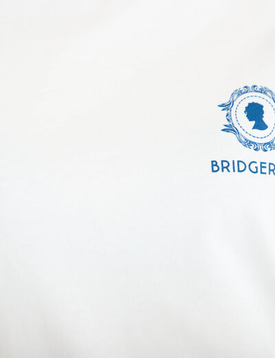 T-shirt imprim&eacute; fleurs Bridgerton ecru femme