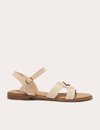 Sandales aspect chin&eacute; sable femme