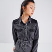 Chemise manches longues denim gris femme