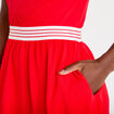 Robe longue &eacute;vas&eacute;e bi-mati&egrave;re rouge femme