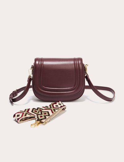 Sac arrondi bordeaux femme