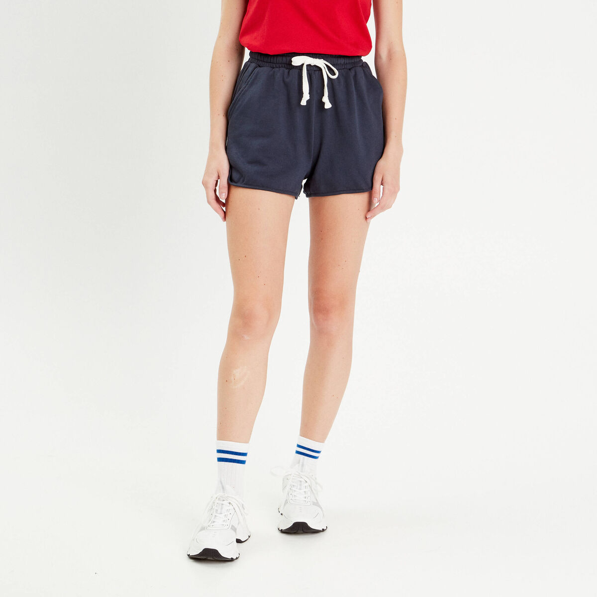 Short de jogging regular bleu marine femme