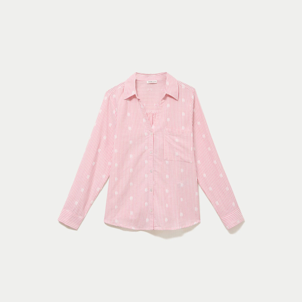 Chemise droite manches longues rouge femme