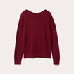 Pull col bateau rouge foncé femme