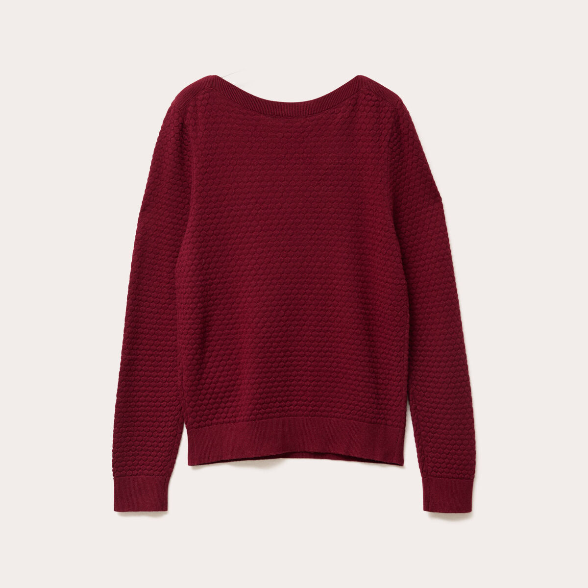 Pull col bateau rouge foncé femme