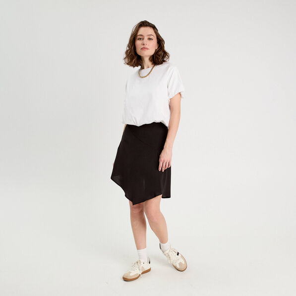 Jupe asymétrique droite noir femme