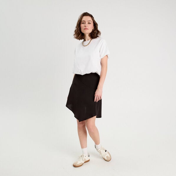 jupe asymetrique droite noir femme Jupe asymétrique droite noir femme