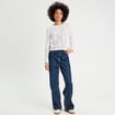 T-shirt ajouré effet crochet blanc femme