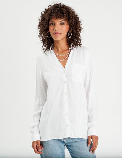 Chemise manches longues ecru femme