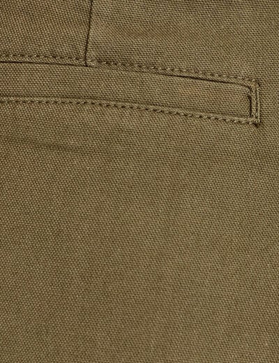 Pantalon chino coupe barrel vert kaki femme
