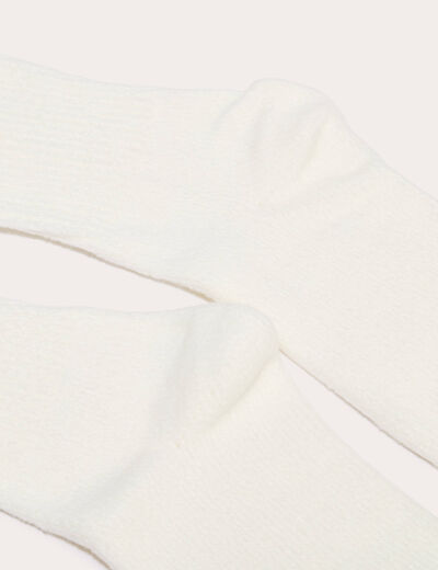 Chaussettes hautes ecru femme