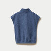 Gilet sans manches col montant bleu marine femme