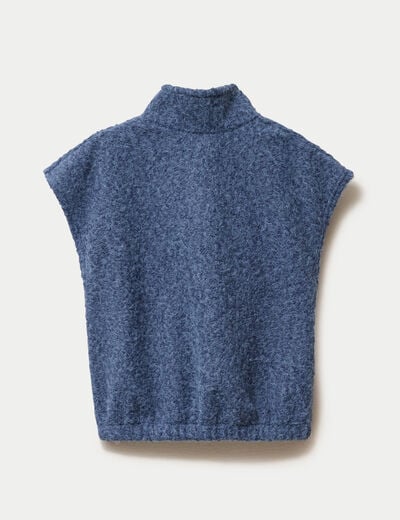 Gilet sans manches col montant bleu marine femme