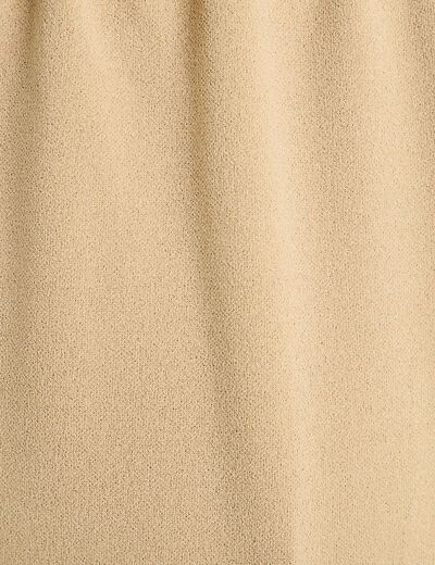 Pantalon large élastiqué beige femme