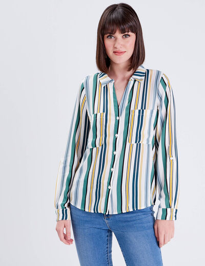 Chemise manches longues blanc femme