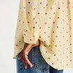 Chemise oversize manches longues jaune femme