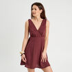 Robe évasée sans manches prune femme