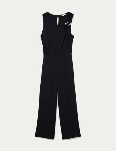Combinaison large sans manches col rond noir femme