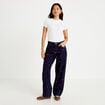 Jean avec broderie bleu marine femme