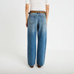 Jean wide leg ceinture amovible denim dirty femme