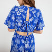 Robe &eacute;vas&eacute;e col v bleu roi femme
